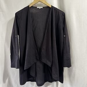 Standard James Perse Cotton Gray 3/4 Sleeve Open Front Cardigan Size 2 Medium